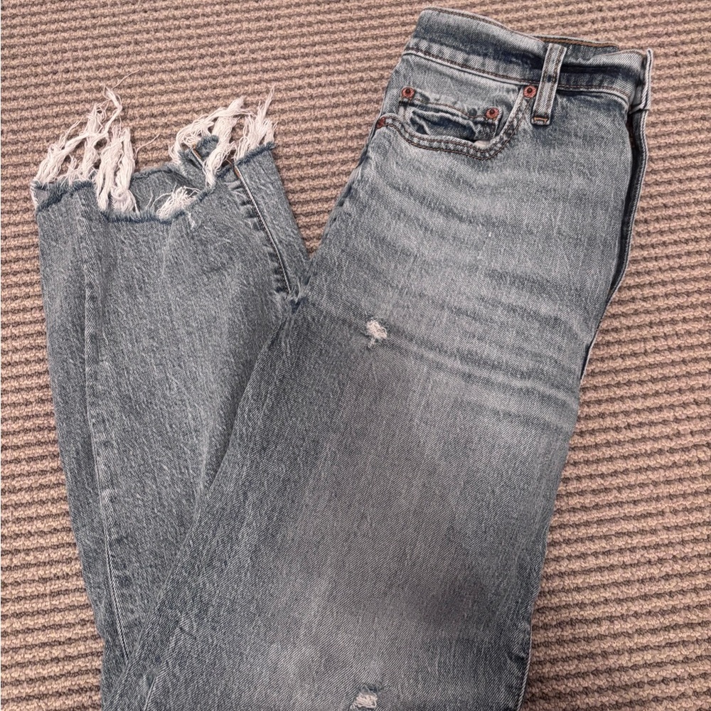 Trendy Distressed Blue Boyfriend Jeans